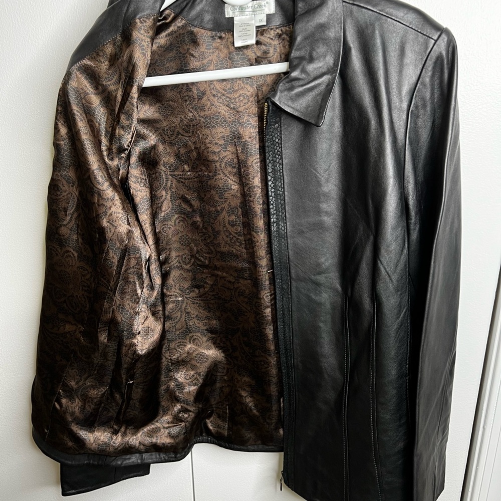 Python-Detailed Leather Jacket - image 2